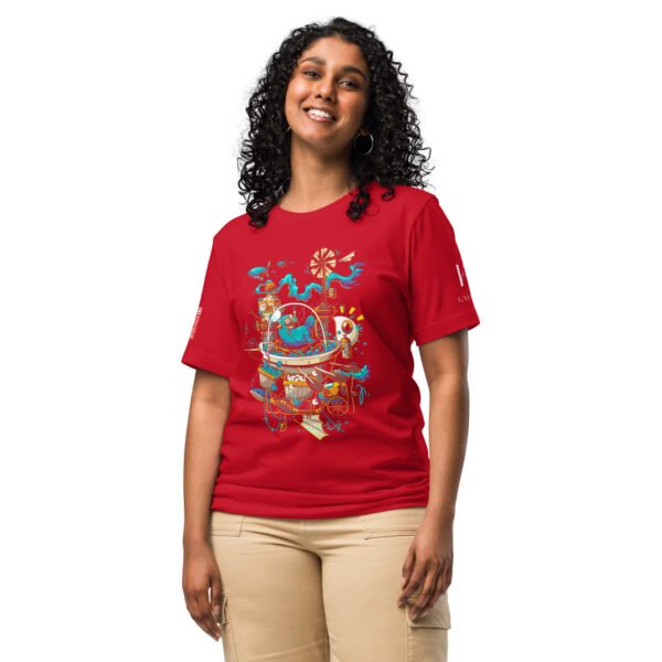 Kylerzet Women's Oversized Cotton Graphic T-Shirt – Whimsical Mechanical Bird Design