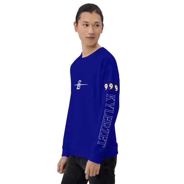 KYLERZET Navy Blue Sasuke Uchiha Print Organic Cotton Sweatshirt