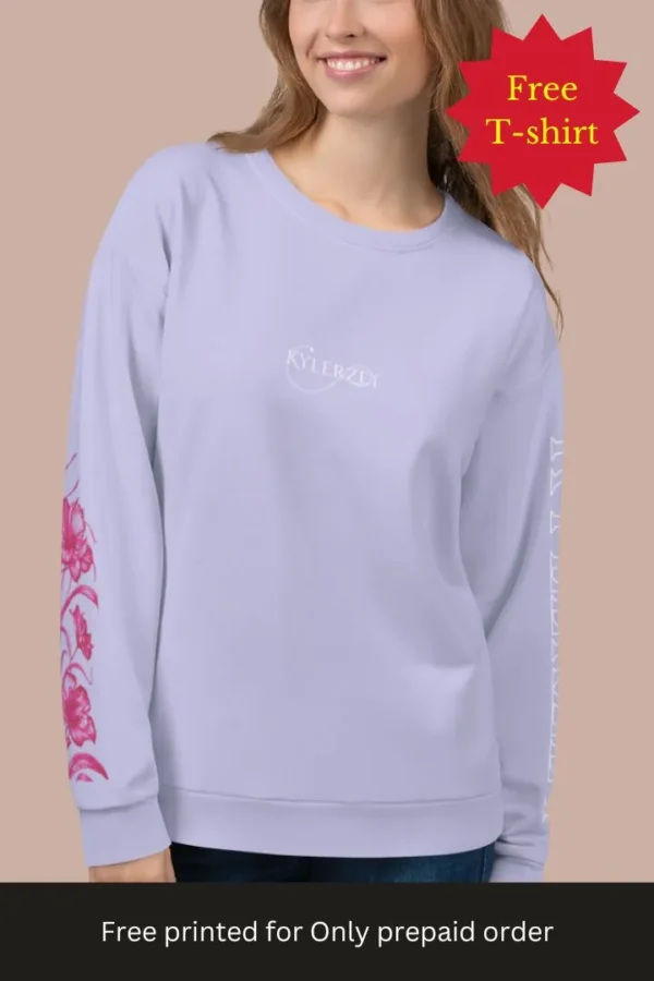 KYLERZET Blooming Grace - Floral Sleeve Sweatshirt