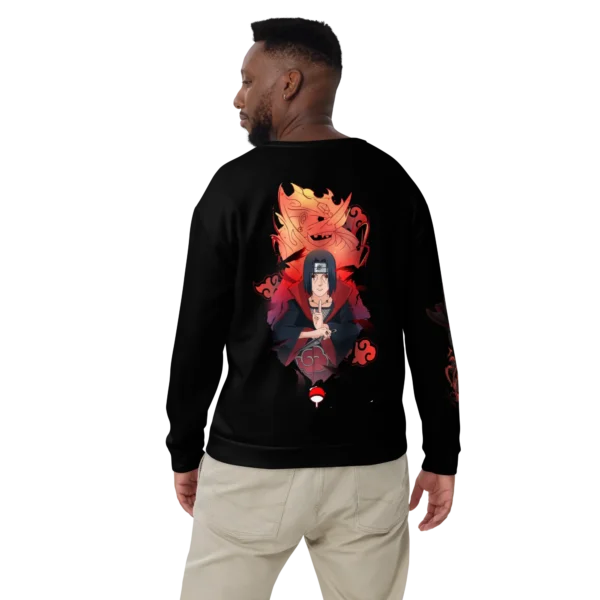 KYLERZET 340 GSM Itachi Uchiha Anime Print Sweatshirt - Premium Organic Cotton