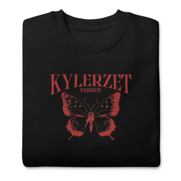 KYLERZET Butterfly & Flower Embroidered Organic Cotton Sweatshirt