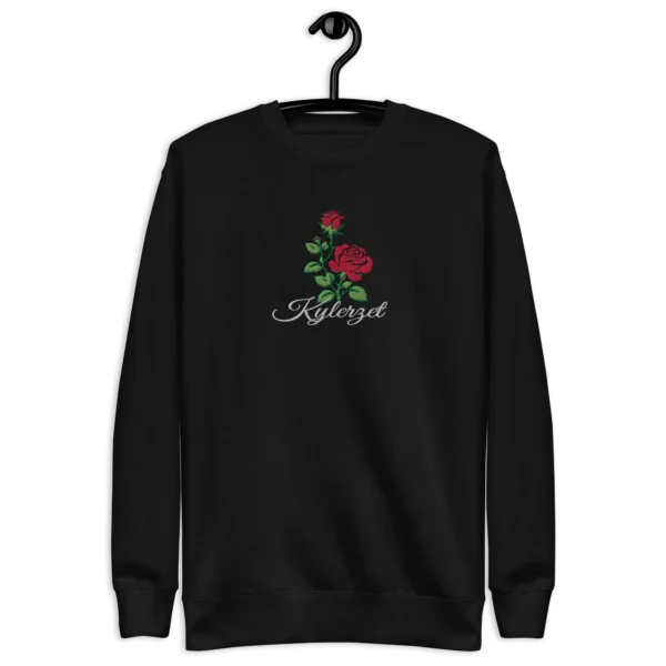 KYLERZET Rose Flower Embroidery Sweatshirt