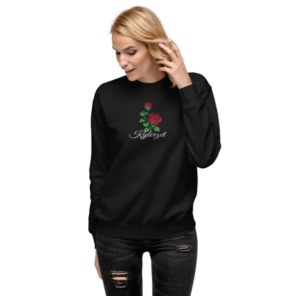 KYLERZET Rose Flower Embroidery Sweatshirt