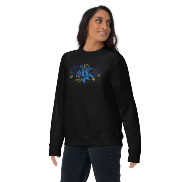 Flora-Made Turtle Embroidery Organic Cotton Sweatshirt