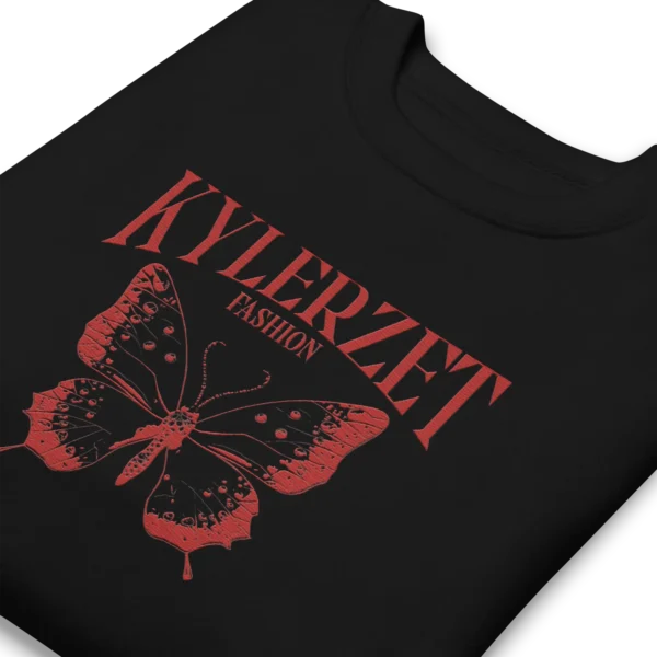 KYLERZET Butterfly & Flower Embroidered Organic Cotton Sweatshirt