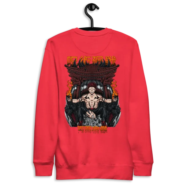 KYLERZET Sukuna Anime Print & Embroidery Sweatshirt – Dual-Sided Design in Premium Organic Cotton