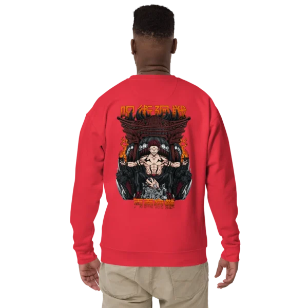 KYLERZET Sukuna Anime Print & Embroidery Sweatshirt – Dual-Sided Design in Premium Organic Cotton