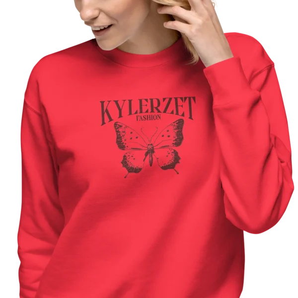 KYLERZET Butterfly & Flower Embroidered Organic Cotton Sweatshirt